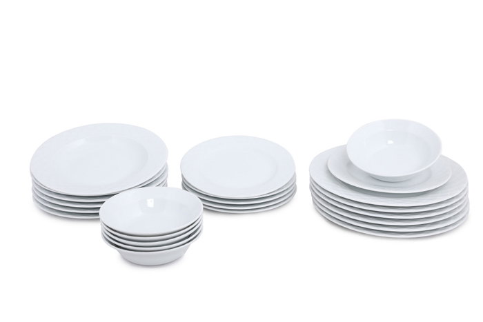 Hermia ALF24Y400 Vajilla de Porcelana Blanca 24 Piezas para Experiencia Gastronómica Elegante y Duradera